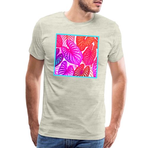 Color Burst Leaves Neon Elegance - Men's Premium T-Shirt