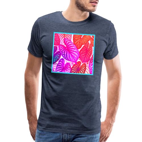 Color Burst Leaves Neon Elegance - Men's Premium T-Shirt
