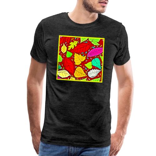 Rainbow Leaves Vibrant Pattern - Men's Premium T-Shirt