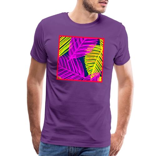 Neon Leaf Delight Chromatic Art - Men's Premium T-Shirt