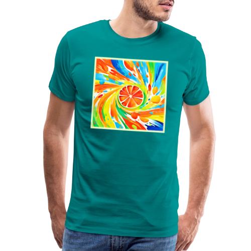 Citrus swirling Splash Design - Men's Premium T-Shirt