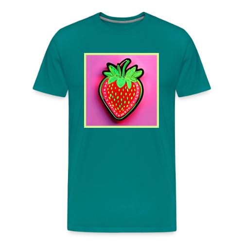 Vibrant Strawberry Neon Sign - Men's Premium T-Shirt