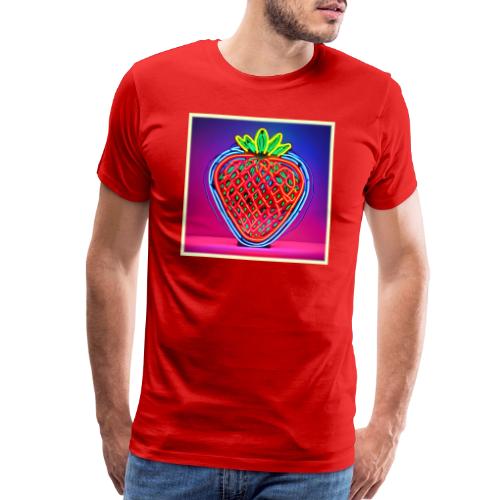Vibrant Strawberry Neon Sign - Men's Premium T-Shirt