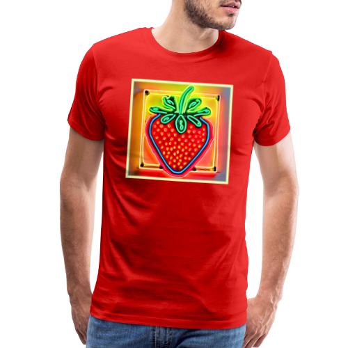 Colorful Strawberry Neon Glow - Men's Premium T-Shirt