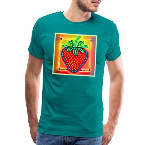 Colorful Strawberry Neon Glow - Men's Premium T-Shirt