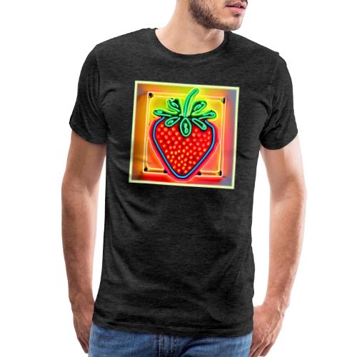 Colorful Strawberry Neon Glow - Men's Premium T-Shirt