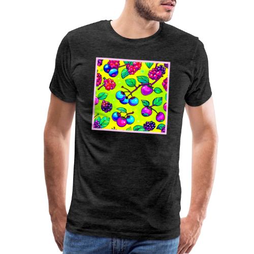 Bright Berry Fruit Pattern - Men's Premium T-Shirt