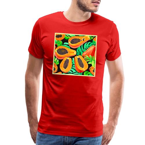 Papaya and Leaves Fresh Pattern - Men's Premium T-Shirt