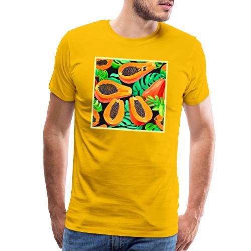 Papaya and Leaves Fresh Pattern - Men's Premium T-Shirt