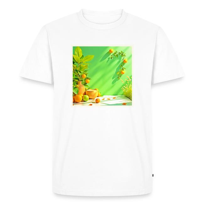Vibrant Orange Green Still Life Design