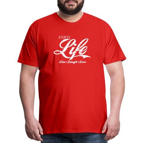 Vintage ENJOY LIFE, Live Laugh Love T-Shirt Design - Men's Premium T-Shirt