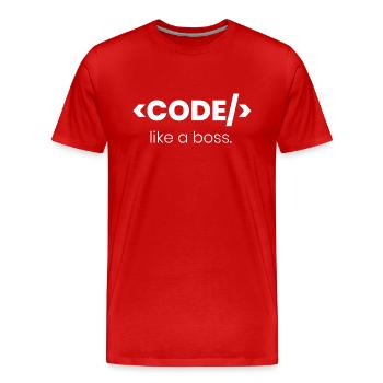Code Like A Boss Programming - Men's Premium T-Shirt - red - Front - Liam (192cm)