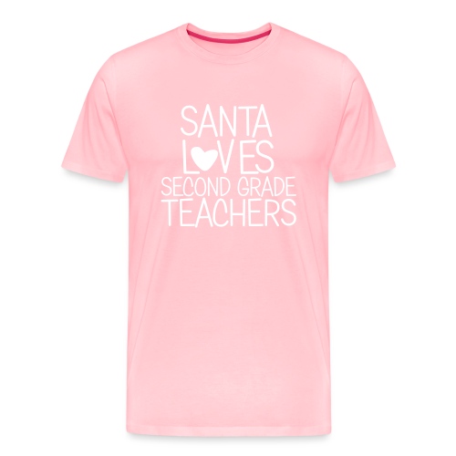 Santa Loves Second Grade Teachers Christmas Tee - Men's Premium T-Shirt