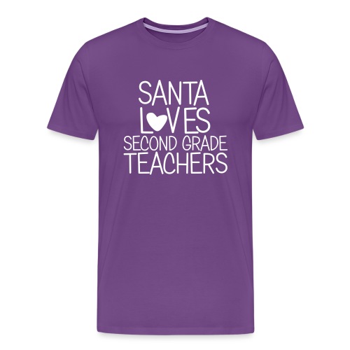 Santa Loves Second Grade Teachers Christmas Tee - Men's Premium T-Shirt