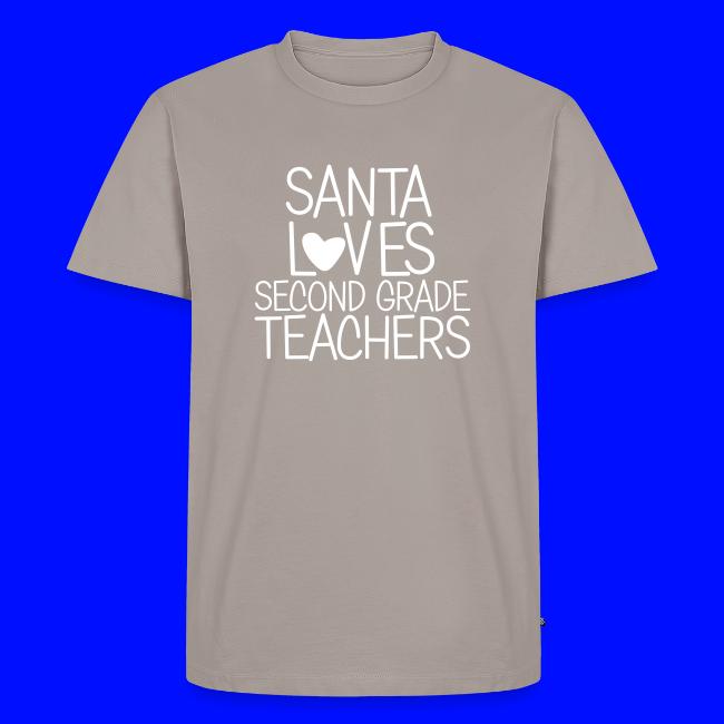 Santa Loves Second Grade Teachers Christmas Tee