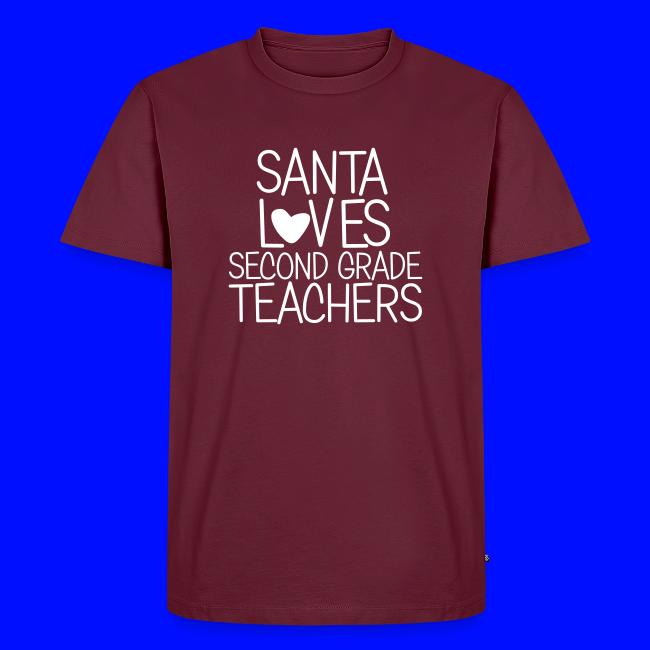 Santa Loves Second Grade Teachers Christmas Tee