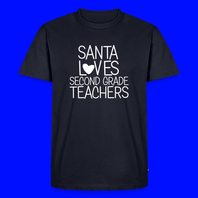 Santa Loves Second Grade Teachers Christmas Tee