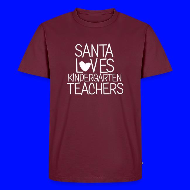 Santa Loves Kindergarten Teachers Christmas Tee