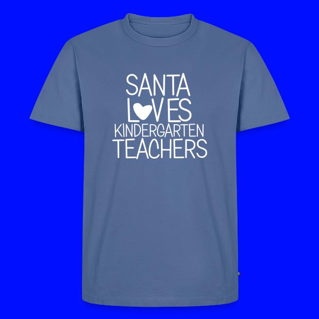 Santa Loves Kindergarten Teachers Christmas Tee