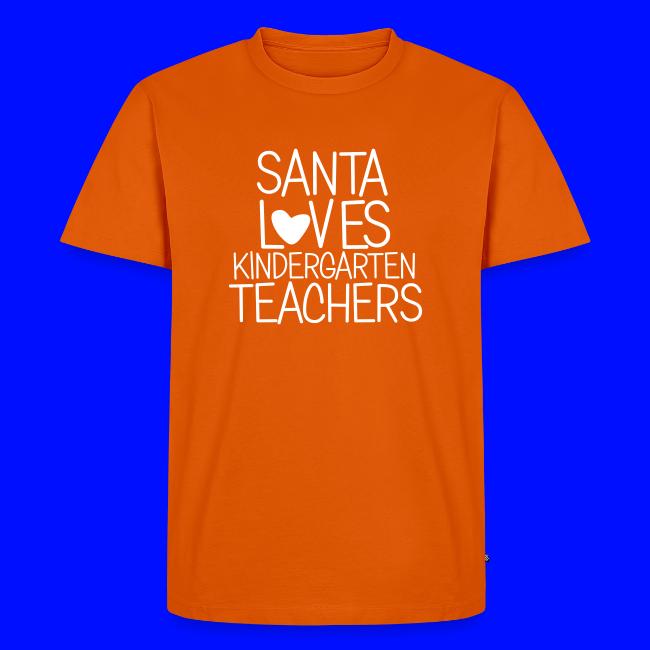 Santa Loves Kindergarten Teachers Christmas Tee