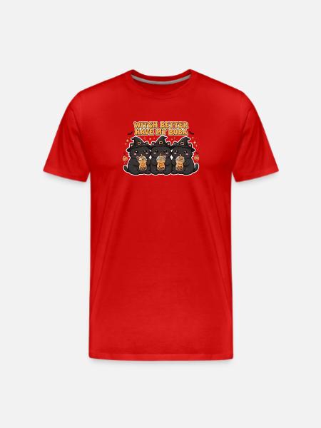 Witch Boba Trio Cats - Men's Premium T-Shirt - red