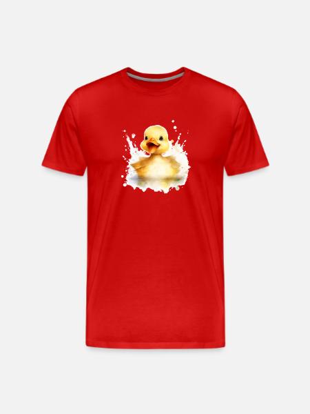 Splashy Ducky - Men's Premium T-Shirt - red