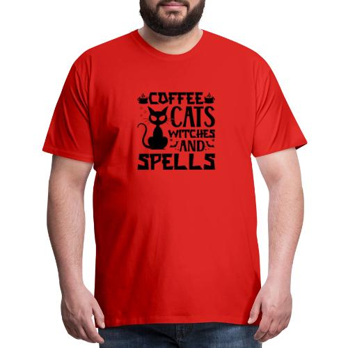 Coffee, Cats, Witches & Spells - Men's Premium T-Shirt