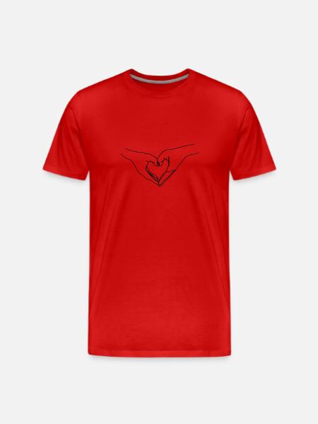 hand love - Men's Premium T-Shirt - red