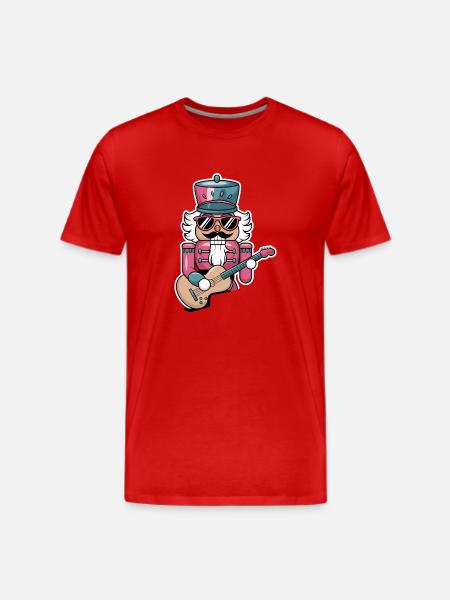 Nutcracker Playing Guitar - Men's Premium T-Shirt - red