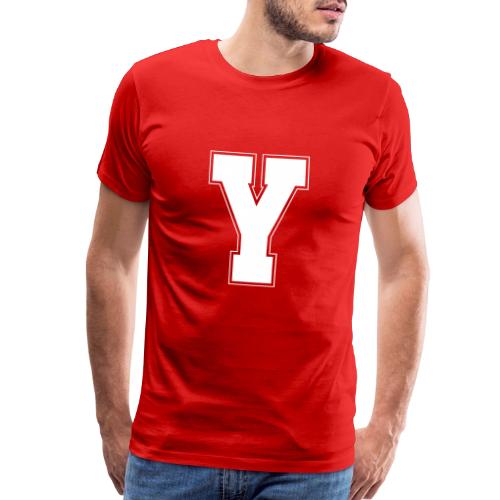 White Letter Y – Varsity Alphabet Monogram - Men's Premium T-Shirt