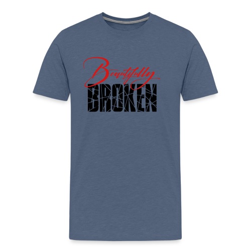 Beautifully Broken - Red & Black print - Men's Premium T-Shirt