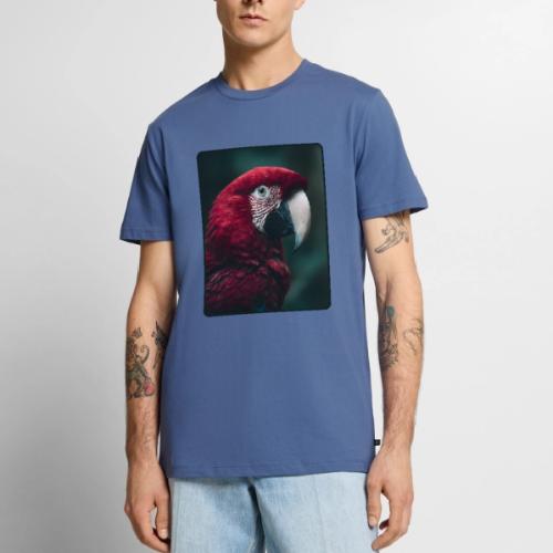 Red Green Macaw Bird Portrait Design - Men's Premium T-Shirt