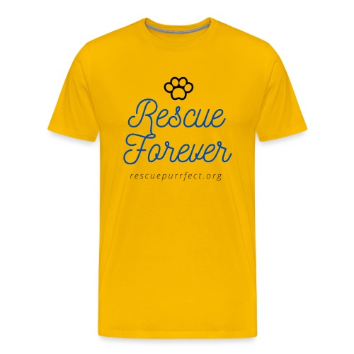 Rescue Purrfect Cursive Paw Print - Men's Premium T-Shirt