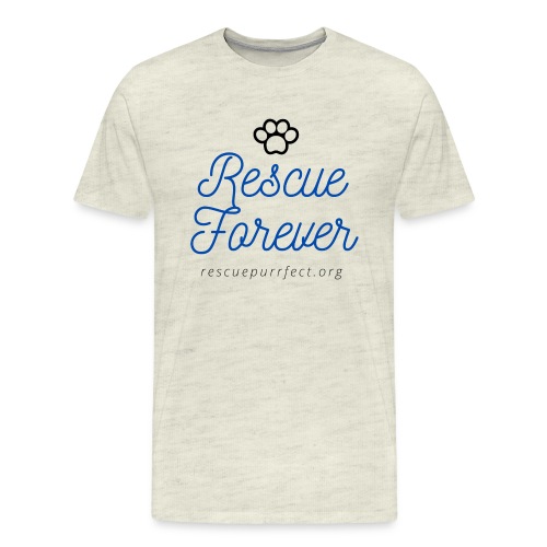 Rescue Purrfect Cursive Paw Print - Men's Premium T-Shirt