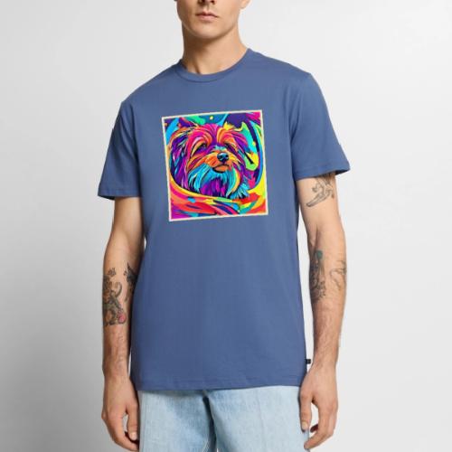 Vibrant Yorkie Pop Art - Men's Premium T-Shirt