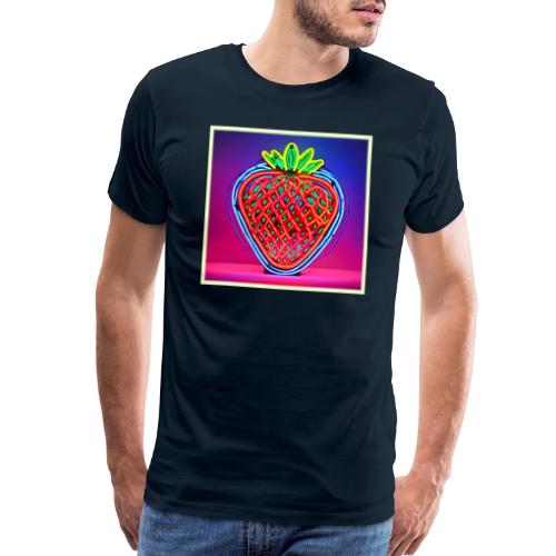 Vibrant Strawberry Neon Sign - Men's Premium T-Shirt