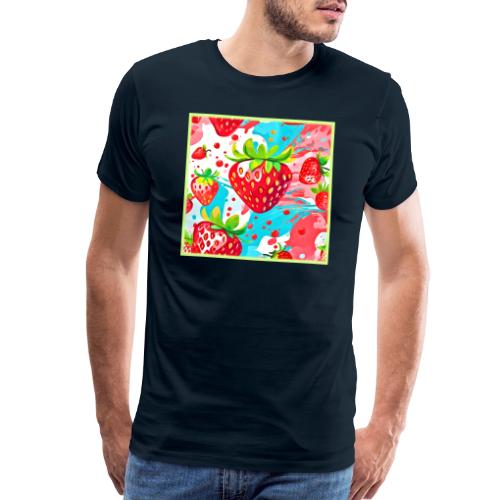 Strawberry Splash Pattern - Men's Premium T-Shirt