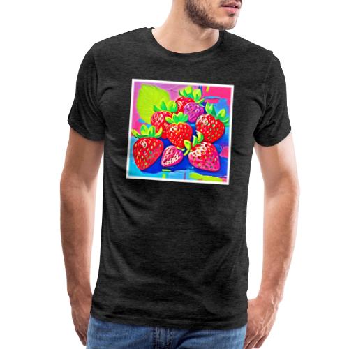 Pop Art Strawberries - Men's Premium T-Shirt