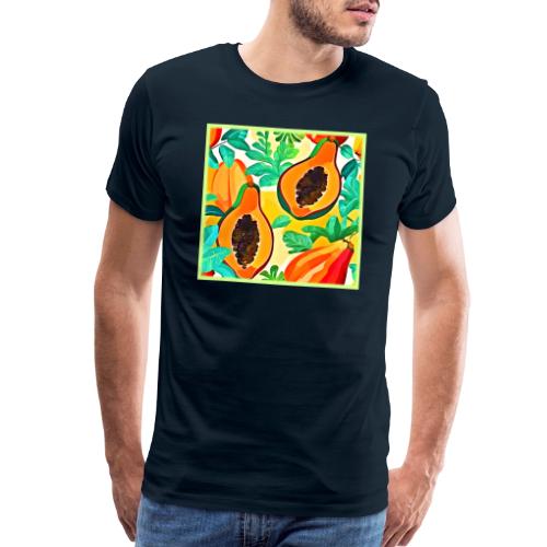 Tropical Papaya Pop Art - Men's Premium T-Shirt