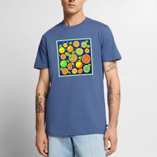 Fresh Citrus Slice Pattern - Men's Premium T-Shirt