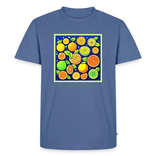 Fresh Citrus Slice Pattern - Men's Premium T-Shirt