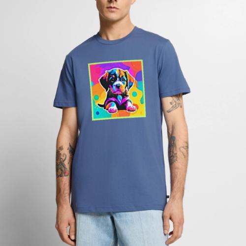 Vibrant Puppy Artwork - Men's Premium T-Shirt