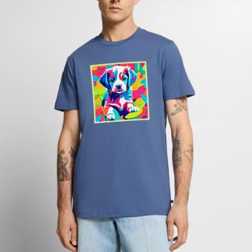 Colorful Puppy Artwork - Men's Premium T-Shirt