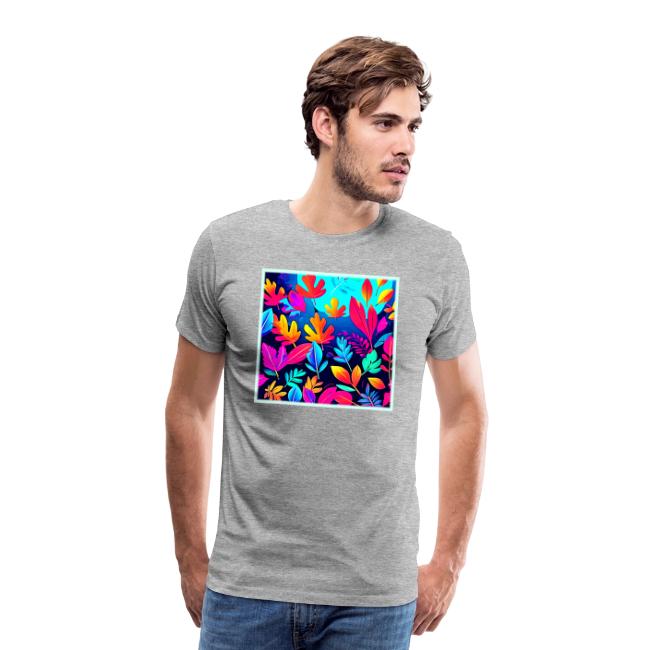 Neon Leaf Paradise Art