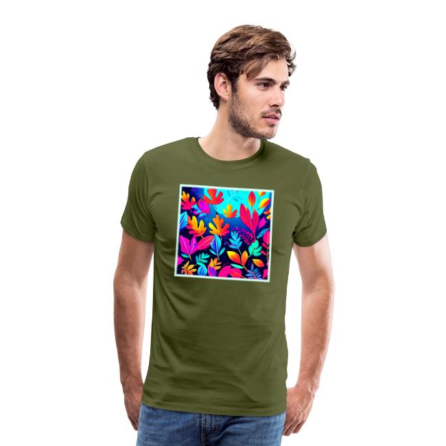 Neon Leaf Paradise Art