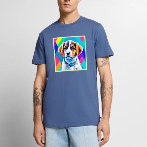 Puppy Portrait: Colorful Pup - Men's Premium T-Shirt
