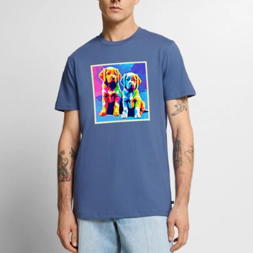 Rainbow Pups: Playful Duo - Men's Premium T-Shirt