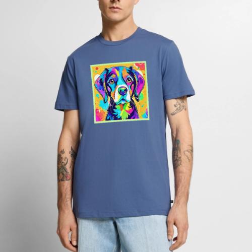 Rainbow Dog Portrait Design - Men's Premium T-Shirt