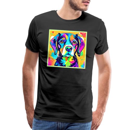 Rainbow Dog Portrait Design - Men's Premium T-Shirt