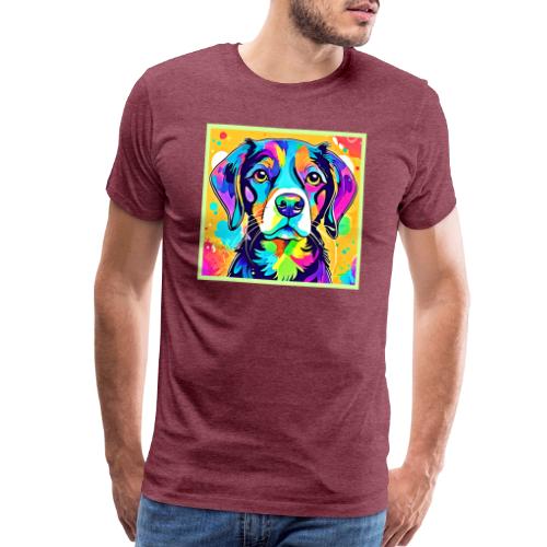 Rainbow Dog Portrait Design - Men's Premium T-Shirt